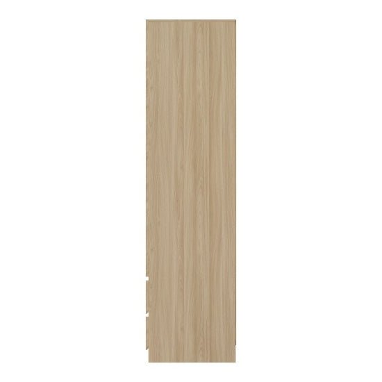 CHOICEWARDROBE Cianna 3 door wardrobe, Euro Oak finish, with 4 drawers visible