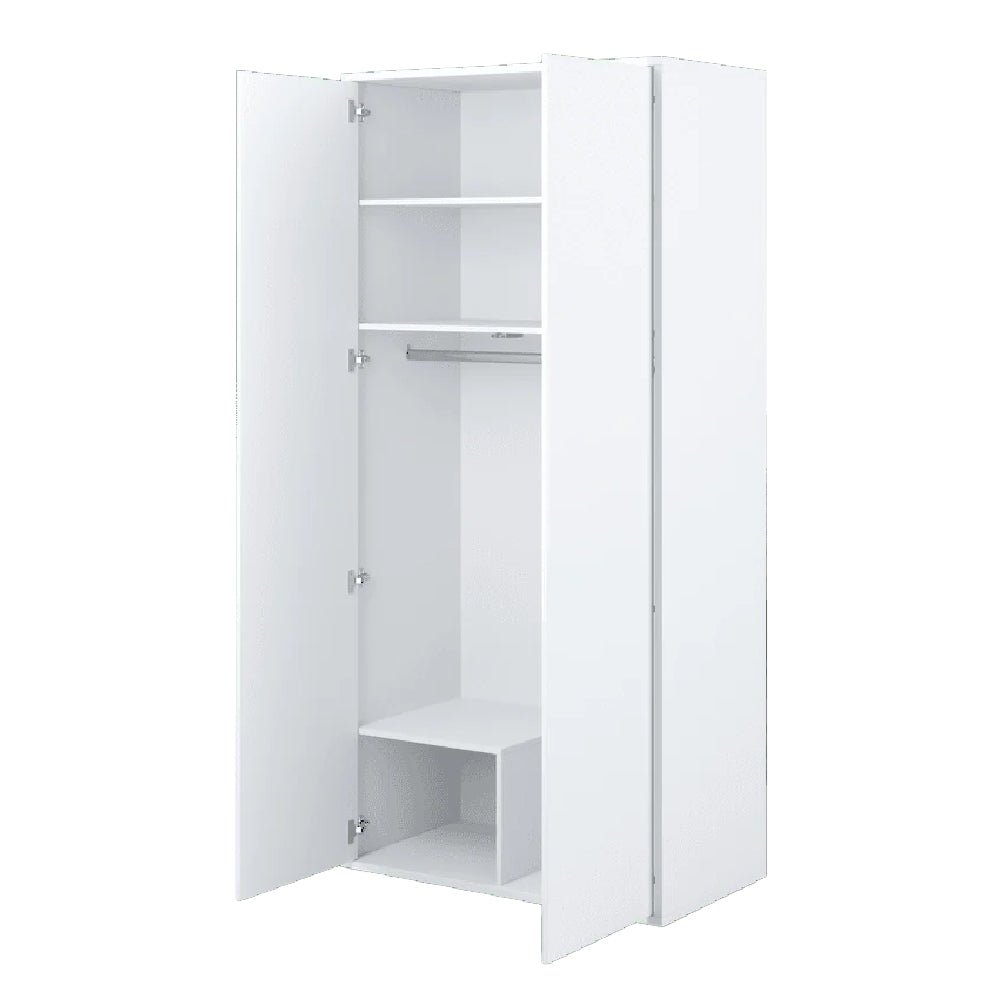 CHOICEWARDROBE CLARION 2-door white gloss wardrobe with shelves and hanging rail