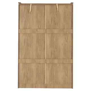 Crieff 120cm oak effect sliding wardrobe rear view – panel detailing shown
