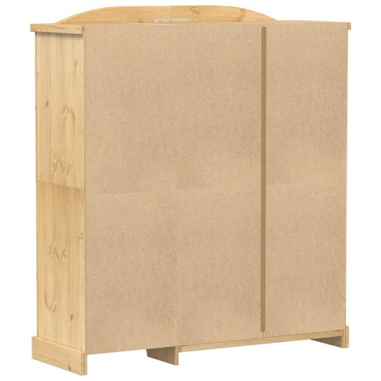 CHOICEWARDROBE 3-door pine wardrobe with honey wax finish and arched top