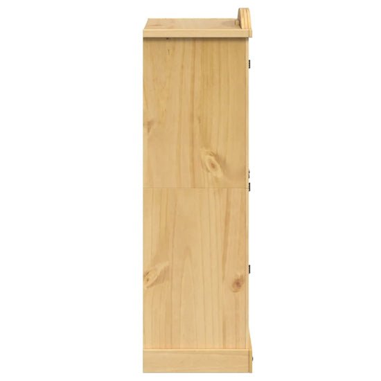 CHOICEWARDROBE Croydon pine 2-door wardrobe, side view, light pine finish.