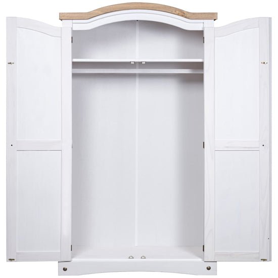 White and oak 2 door wardrobe with arched top