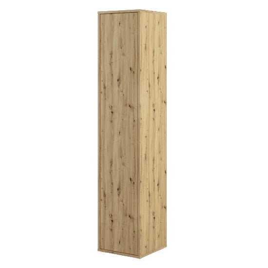 CHOICEWARDROBE Cyan slim storage cabinet with one door, natural oak effect finish
