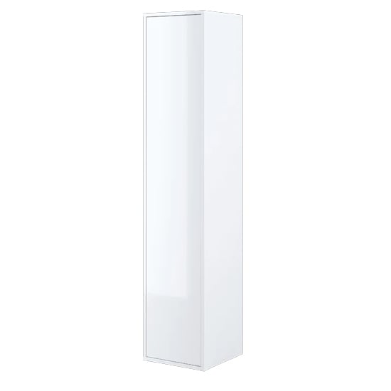 CHOICEWARDROBE Cyan slim single door wardrobe, high gloss white finish, modern design