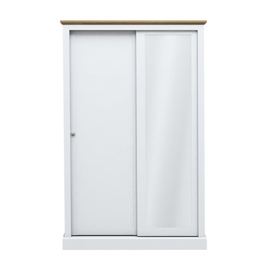 CHOICEWARDROBE Darnell white sliding wardrobe with mirrored door and double hanging rail