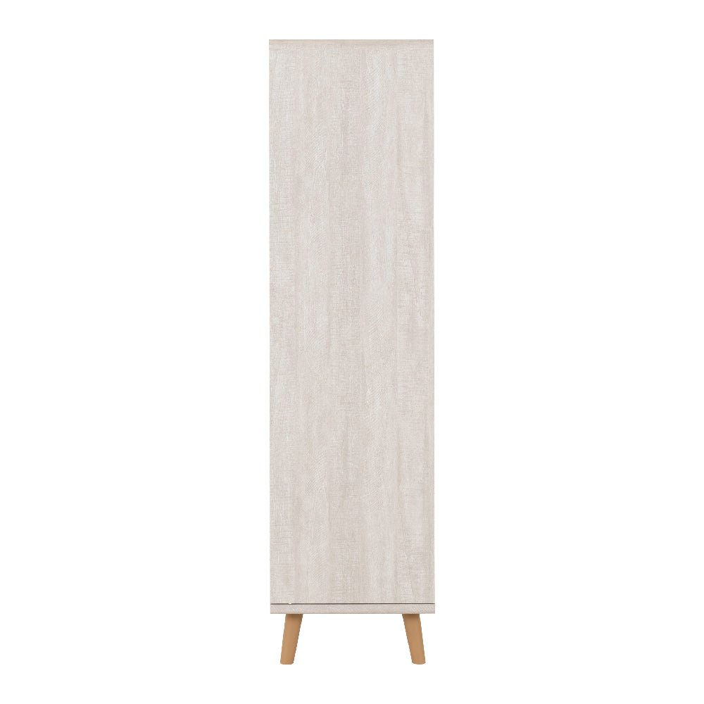 CHOICEWARDROBE Davis 78cm wardrobe: dusty grey & white chevron doors, modern Scandi legs.