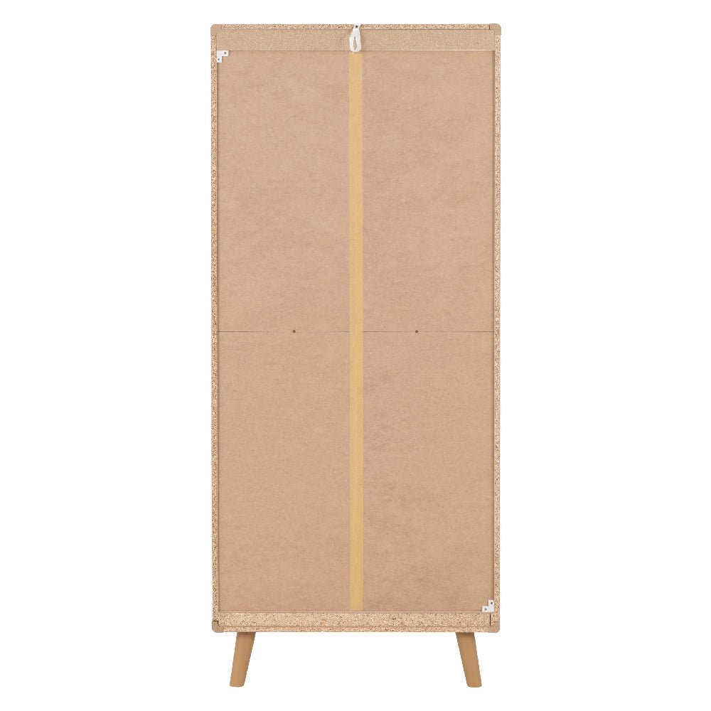 Back of CHOICEWARDROBE Davis 2-door wardrobe, grey & white finish with wooden legs
