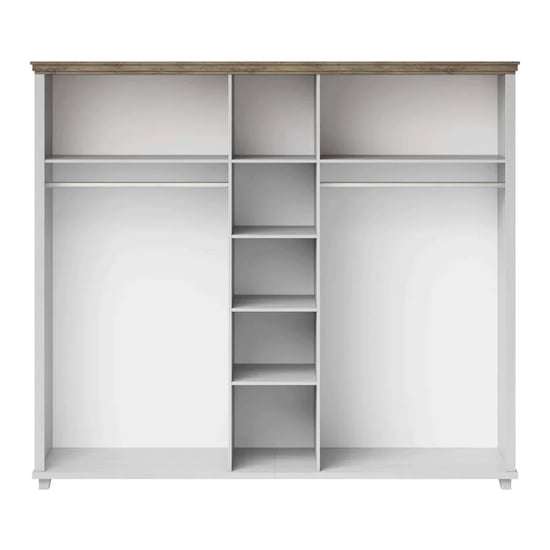 CHOICEWARDROBE Eilat 246cm 5 door wardrobe with mirrored panels and shelves