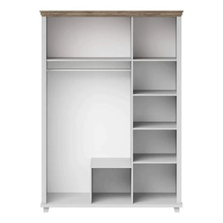 Shelving and hanging storage compartments of CHOICEWARDROBE Eilat 3 Door Wardrobe