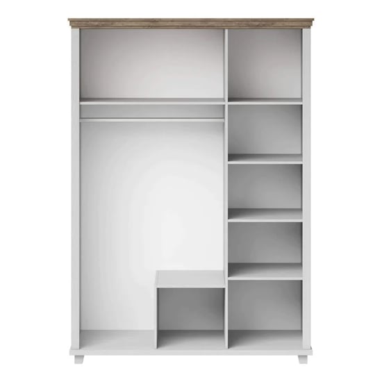 CHOICEWARDROBE Eilat 3 Door wardrobe interior with shelves and hanging rail in Abisko Ash finish
