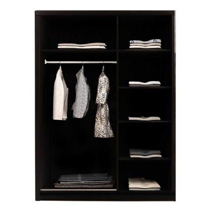 CHOICEWARDROBE 3-door wardrobe in wenge finish with internal hanging rail and shelves