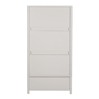 CHOICEWARDROBE Folsom 2 Door wardrobe back panel in natural wood finish with hanging rail supports visible.