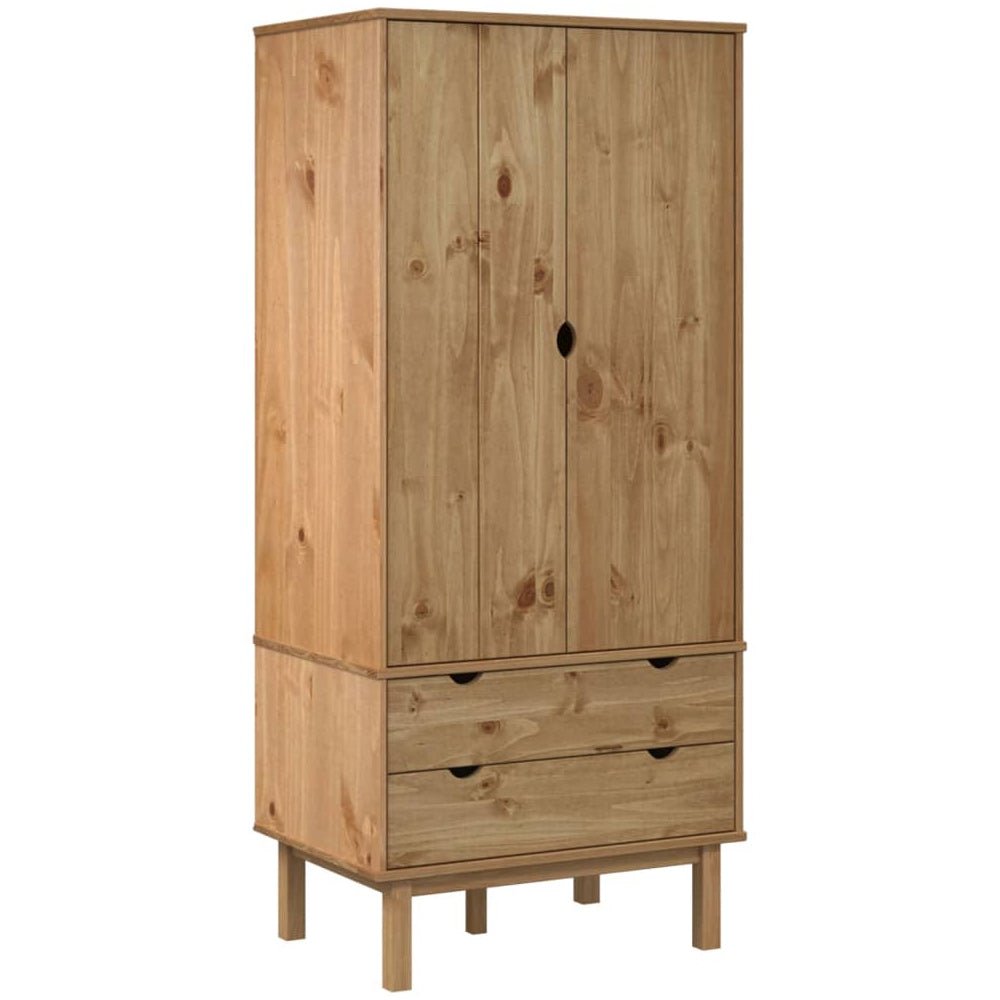 CHOICEWARDROBE Harrow pine effect 2 door wardrobe with 2 lower drawers