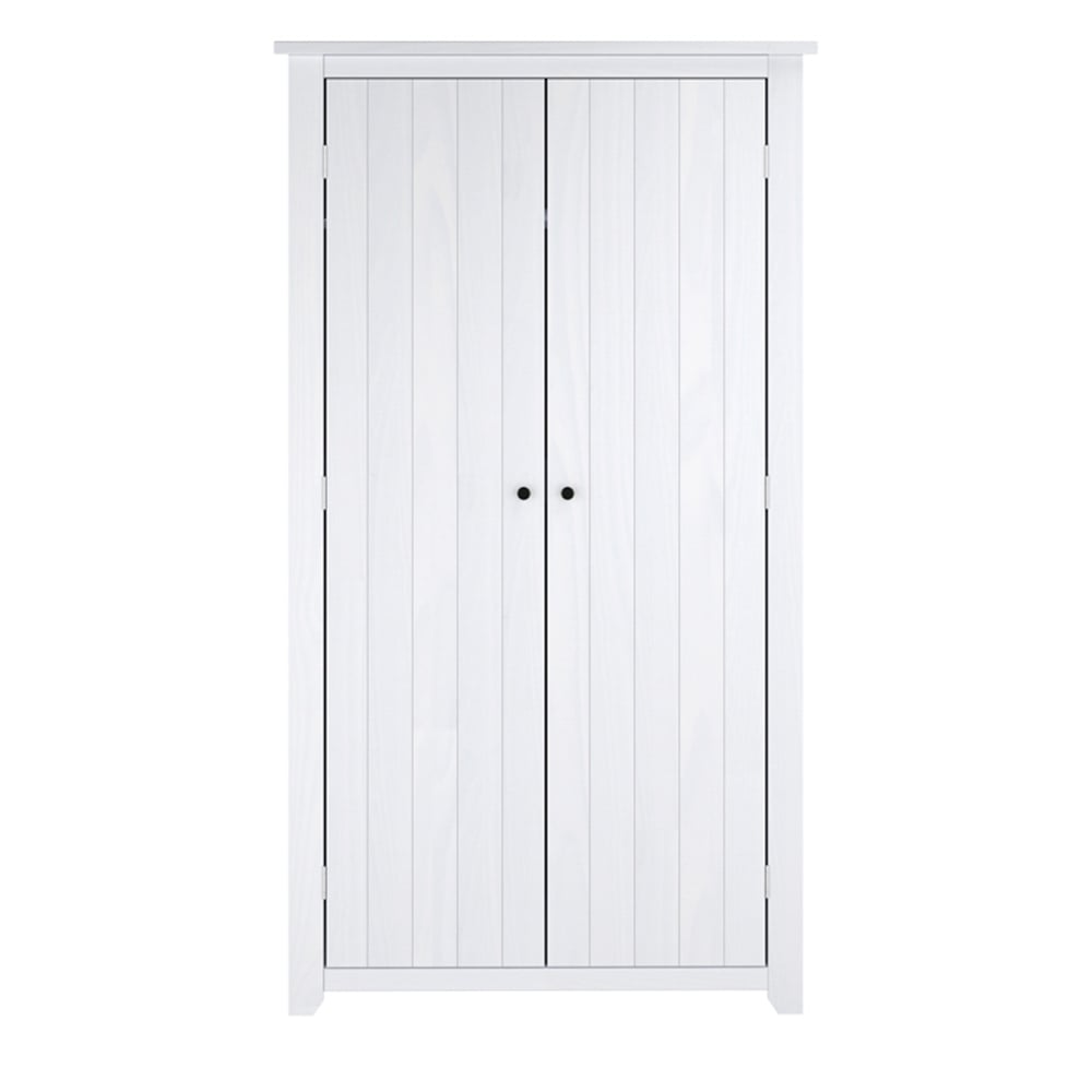 CHOICEWARDROBE Havanan 2-door white wooden wardrobe with vertical panel doors
