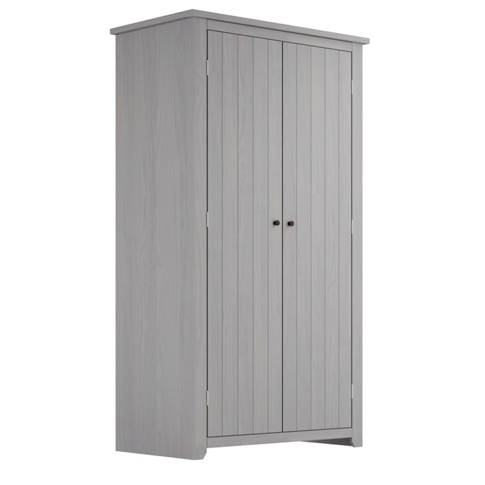 CHOICEWARDROBE Havanan 2 door matte grey wooden wardrobe with vertical panel design