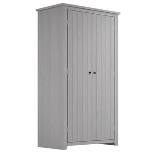 The CHOICEWARDROBE Havanan 2 Door Wooden Wardrobe in matte grey features a modern vertical panel design, ideal for bedroom storage—a stylish, contemporary wardrobe from Furniture In Fashion.