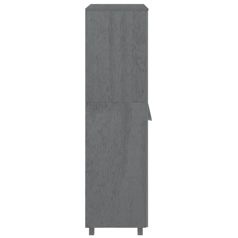 CHOICEWARDROBE Hull 2-door dark grey wooden wardrobe, side view with panelled doors, hanging rail, and shelves.
