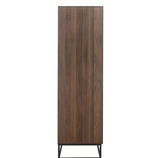 CHOICEWARDROBE Huston 4-door walnut-effect wooden wardrobe with industrial black metal legs