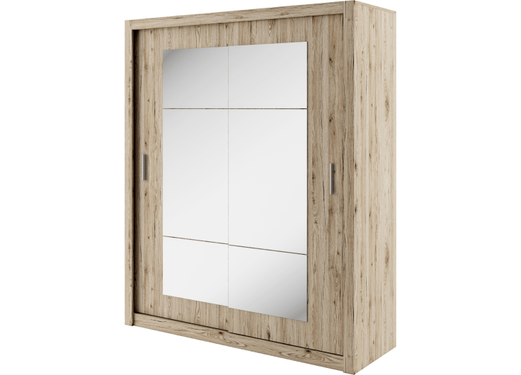 CHOICEWARDROBE 180cm Sonoma Oak 2 door sliding wardrobe with mirrored doors