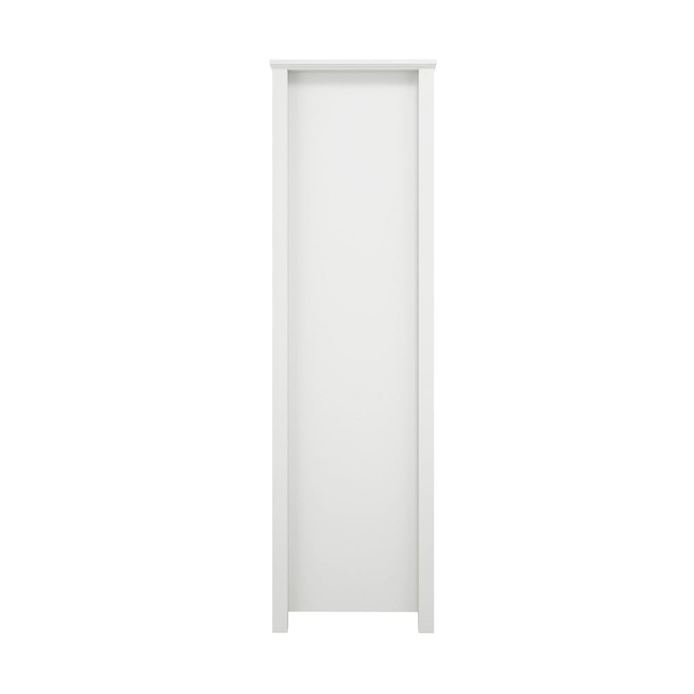 CHOICEWARDROBE Iowa white two-door wardrobe with gold handles and bottom drawer