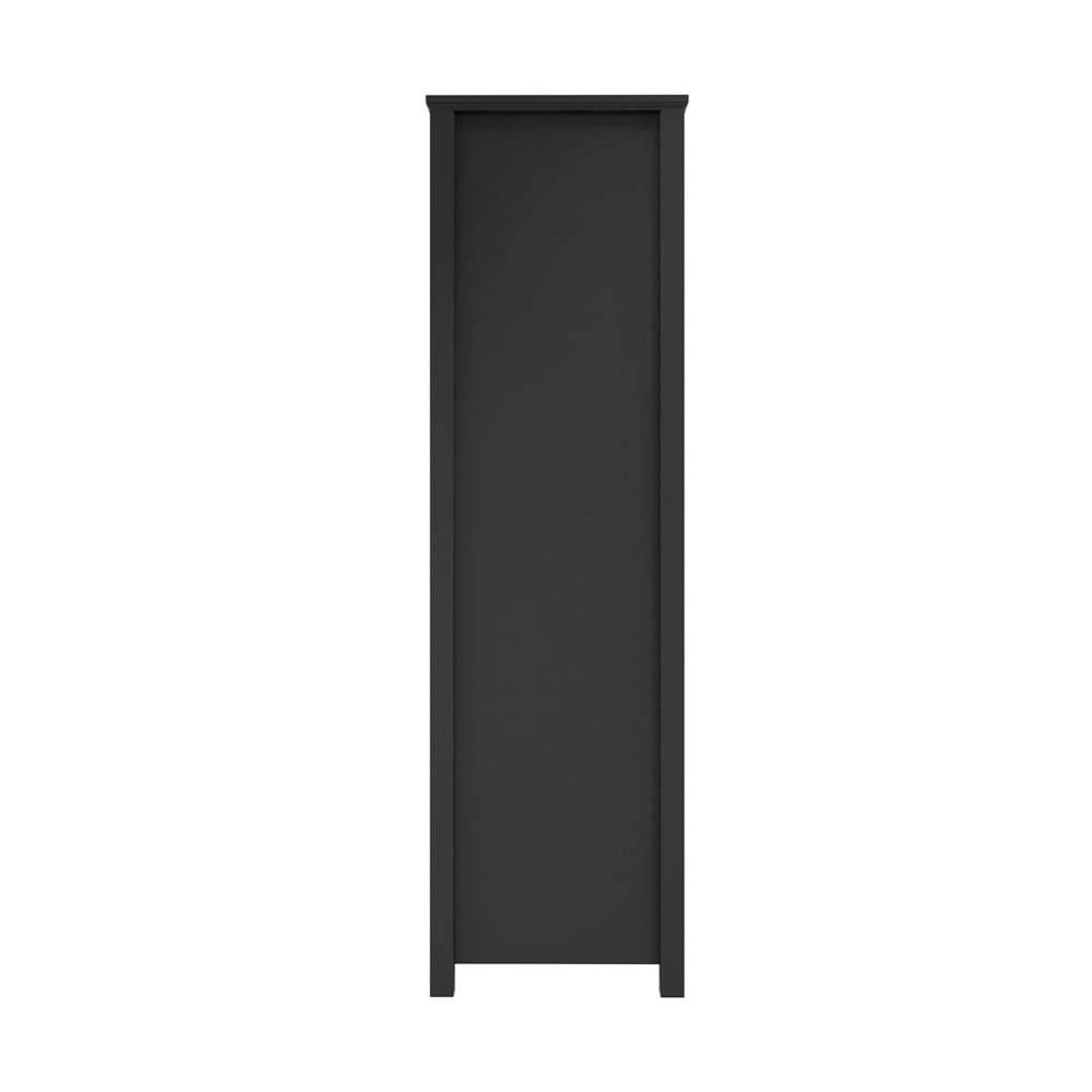 CHOICEWARDROBE Iowa matte black 2 door Shaker wardrobe with gold handles.