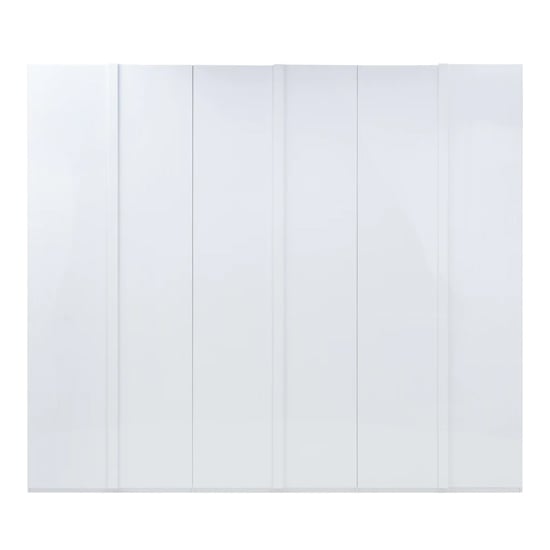 CHOICEWARDROBE Iowa white high gloss 6 door wardrobe modern hinged design