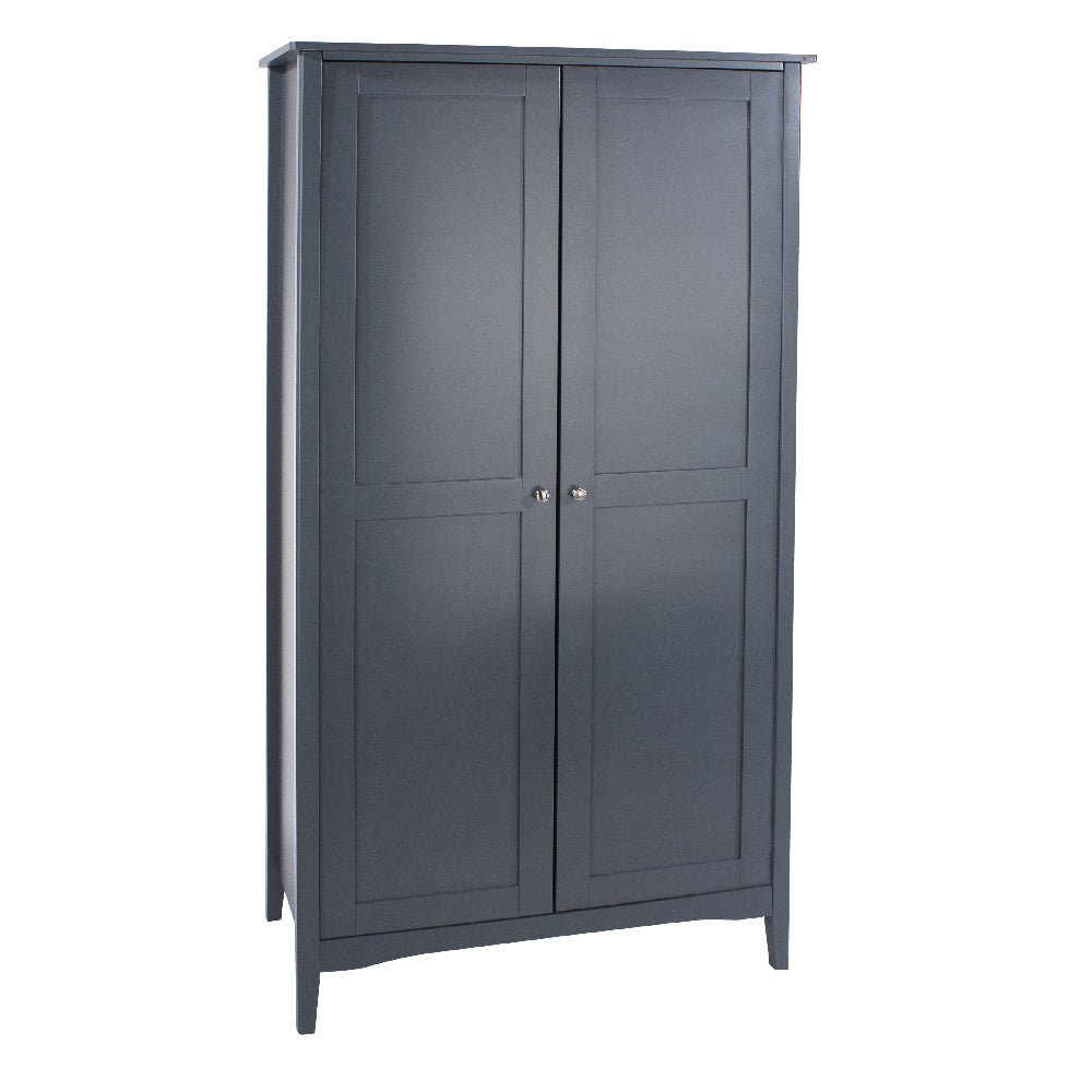 CHOICEWARDROBE Kamuy 2-door wooden wardrobe in midnight blue finish.