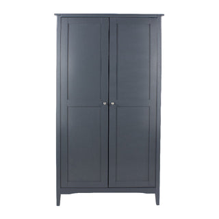 CHOICEWARDROBE Kamuy two-door wardrobe in midnight blue with hanging rail and shelf.