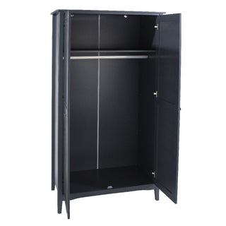CHOICEWARDROBE Kamuy 2 Door Wooden Wardrobe in Midnight Blue with hanging rail and shelf