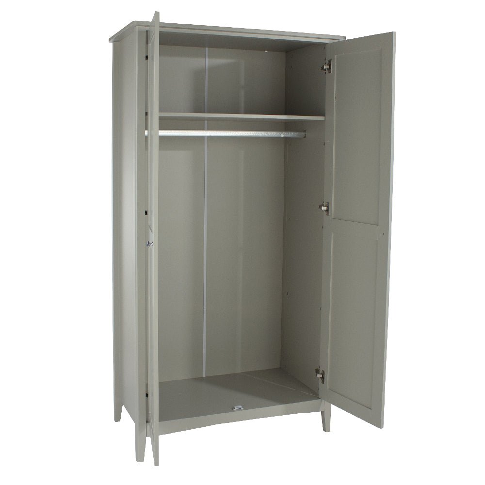 CHOICEWARDROBE Kamuy Grey 2 Door Wardrobe with hanging rail and upper shelf
