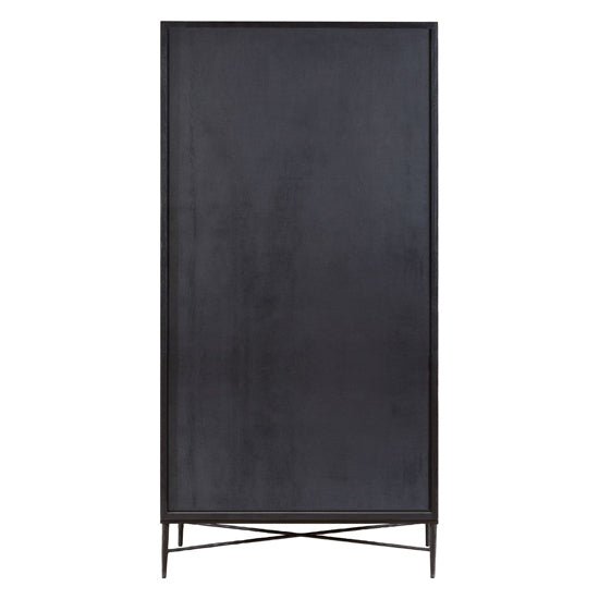 CHOICEWARDROBE Karot 2-door black wooden wardrobe with black metal legs.