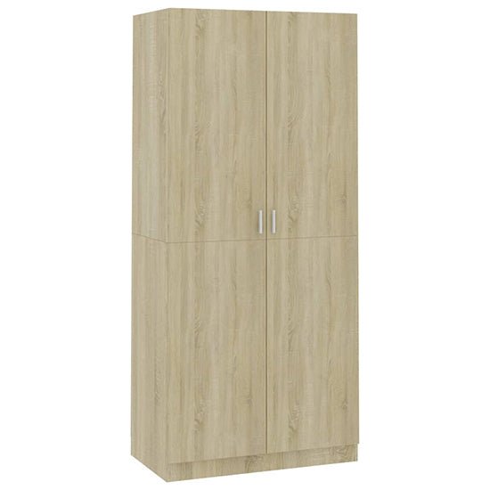 CHOICEWARDROBE Kaylor Sonoma Oak 2 door wardrobe with wood grain effect.