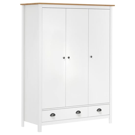 CHOICEWARDROBE Kendal 3-door white and oak wardrobe with drawers