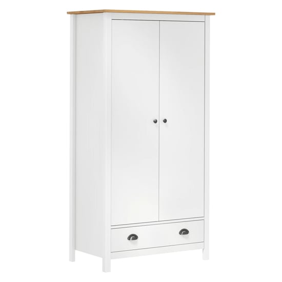 CHOICEWARDROBE Kendal white oak 2 door wardrobe with drawer