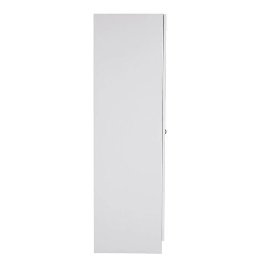 CHOICEWARDROBE Leon two-door hinged wardrobe side view, light grey matt finish