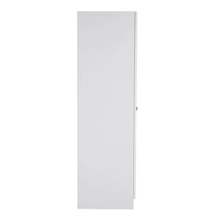The CHOICEWARDROBE Leon 2 Door Hinged Wardrobe in a light grey matt finish features a tall, rectangular, freestanding design with smooth doors and subtle side edges. At 80cm wide, it's ideal compact storage for modern interiors.