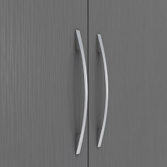 CHOICEWARDROBE Mack 2 door graphite grey wardrobe with curved silver handles