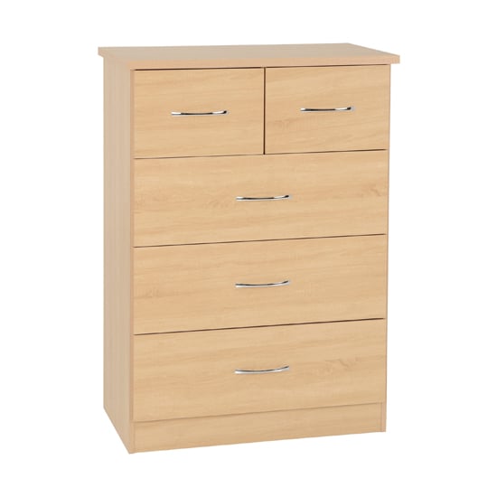 Light oak 4-drawer chest of drawers