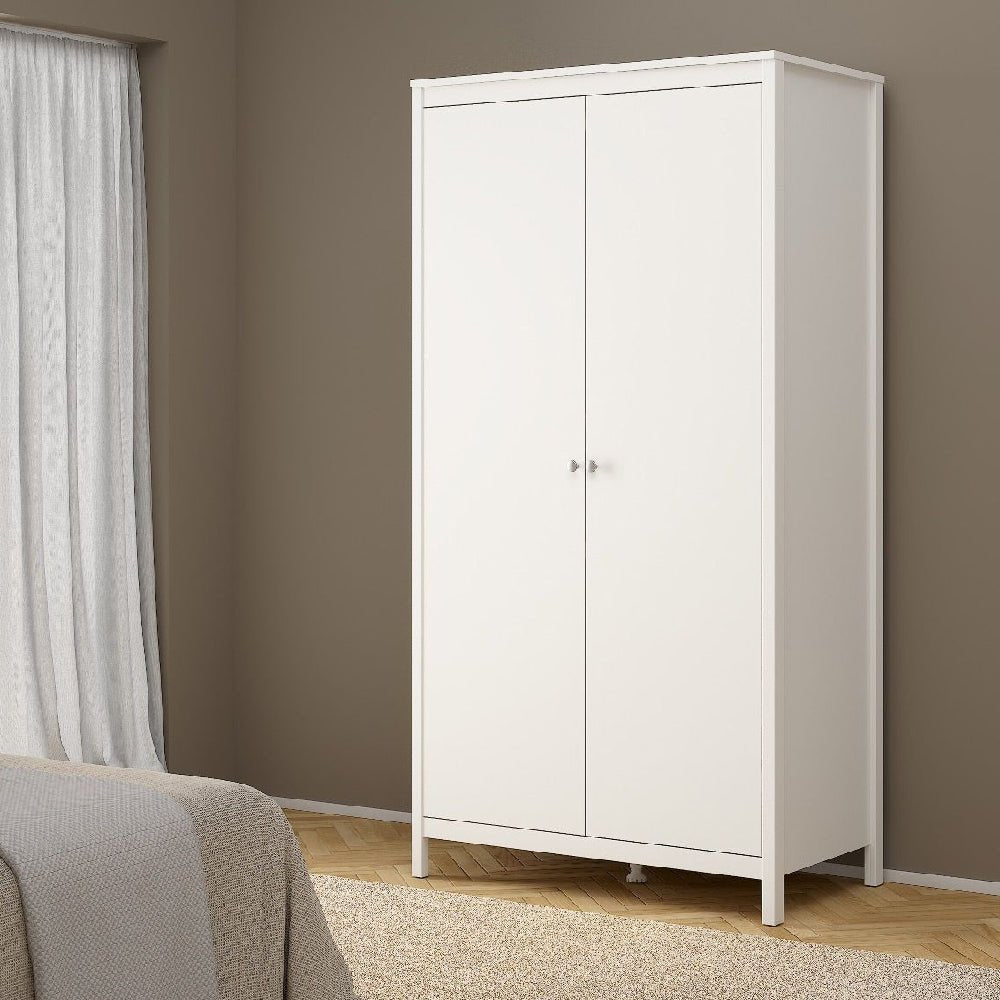 CHOICEWARDROBE Macron white 2-door wardrobe from 3-piece bedroom furniture set