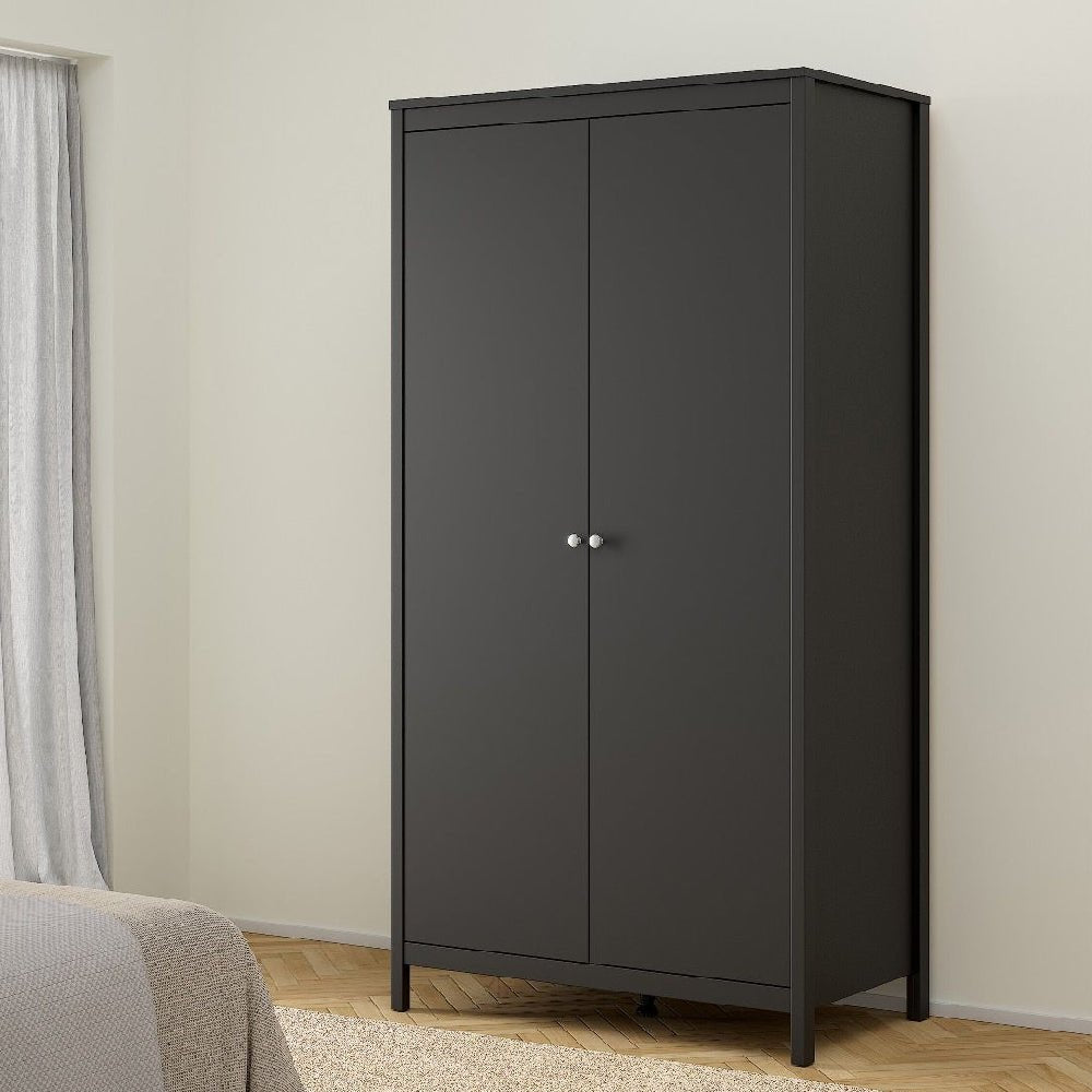 CHOICEWARDROBE Macron black 2-door wardrobe - modern bedroom furniture set