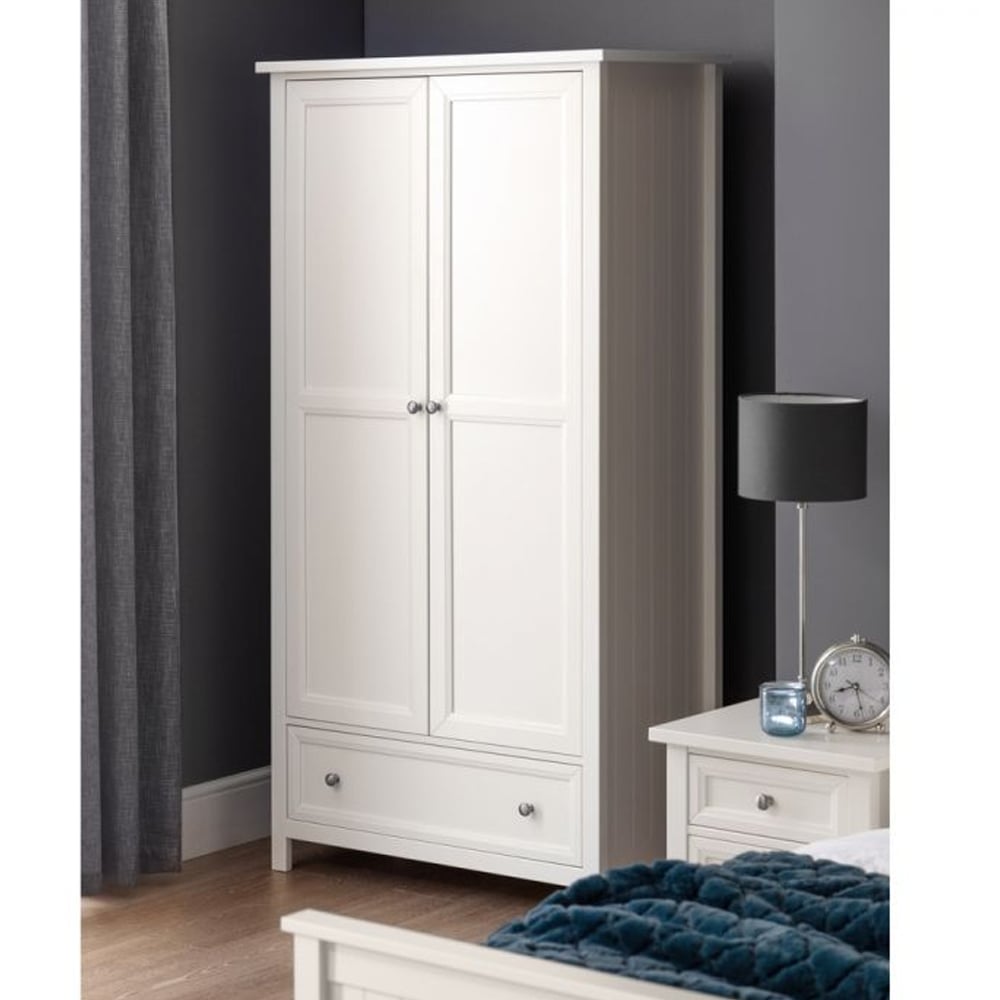 CHOICEWARDROBE Madge 2-door white wardrobe with pull-out drawer