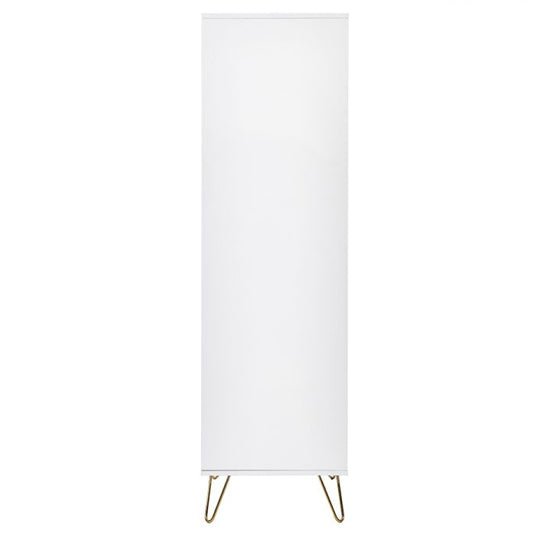 CHOICEWARDROBE Marius Fluted 2 door wardrobe with matt white finish and gold legs.