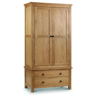 ChoiceWardrobe Marlborough solid oak 2-door wardrobe with drawers – handcrafted wooden design for traditional and modern homes.