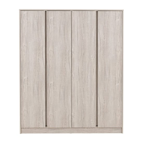 CHOICEWARDROBE McGowan 4 door wardrobe in light grey oak finish
