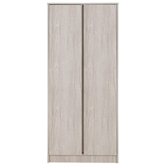 CHOICEWARDROBE McGowan 2 door wardrobe in Urban Snow finish, modern minimalist design.