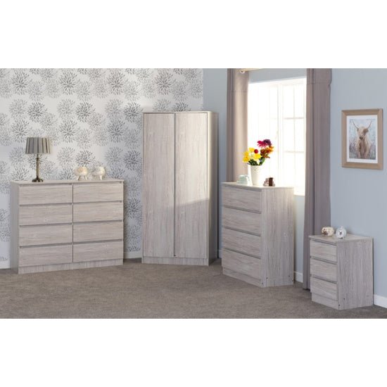 CHOICEWARDROBE McGowan 2-door wardrobe in Urban Snow finish with hanging rail.