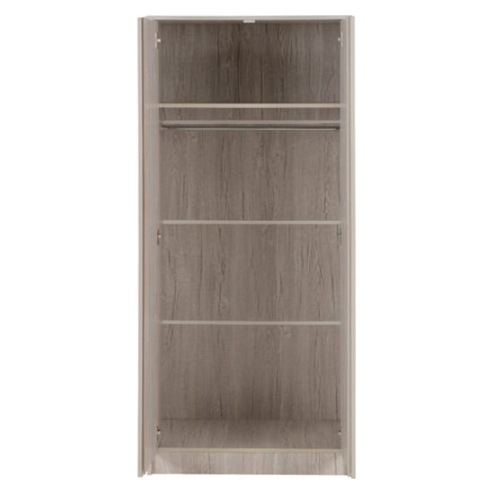 CHOICEWARDROBE McGowan 2 door wardrobe in Urban Snow finish with hanging rail and shelf
