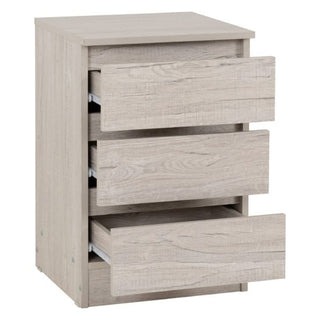 The CHOICEWARDROBE McGowan 4 Piece Bedroom Furniture Set in Urban Snow finish features a modern minimalist design, including a 2 door wardrobe, 4 drawer chest, and 2 bedside tables to enhance any bedroom decor.