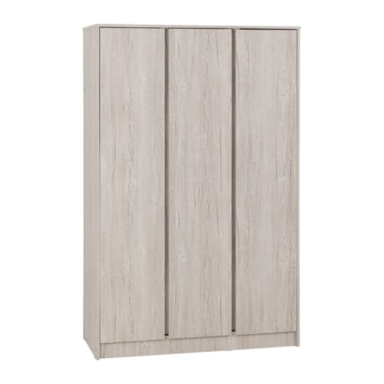 CHOICEWARDROBE McGowan 3 Door Wardrobe, Urban Snow finish, minimalist design with vertical handles