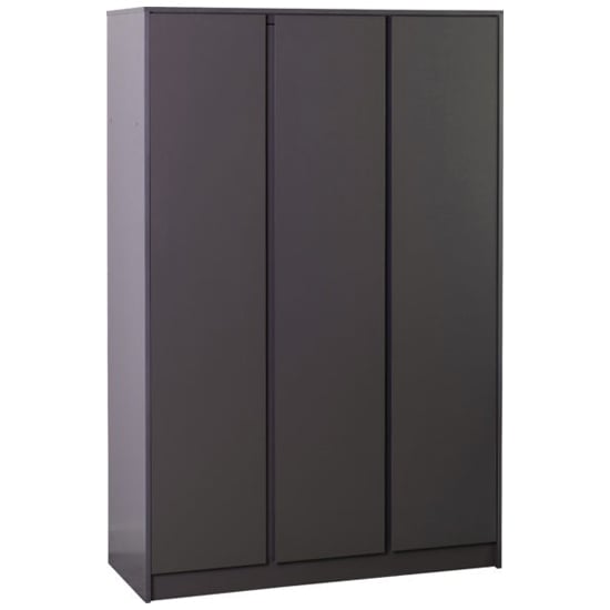 CHOICEWARDROBE McGowen 115cm 3-door grey wooden wardrobe with hanging and shelving storage.